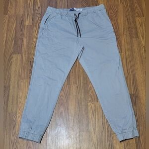 Old Navy Mens L Modern Jogger Built In Flex High Rise Grey Pants B56